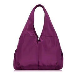 Women Large Nylon Shoulder Bag Waterproof Tote Famous Purple Handbag