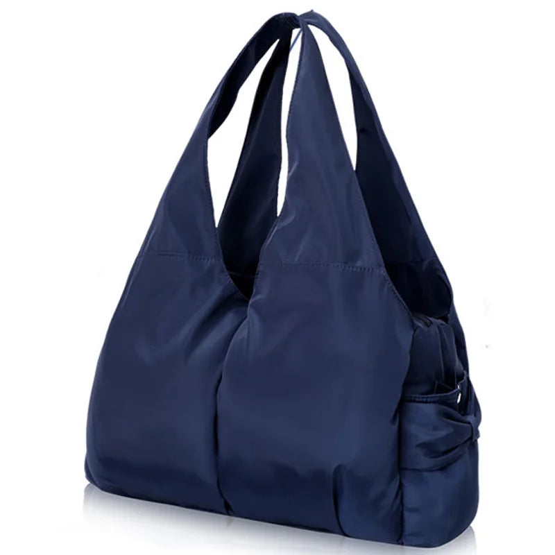 Women Large Nylon Shoulder Bag Waterproof Tote Famous Purple Handbag