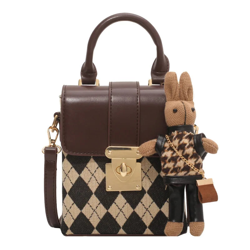 Rabbit Lock Handbag Shoulder Bag Crossbody Messenger Tote