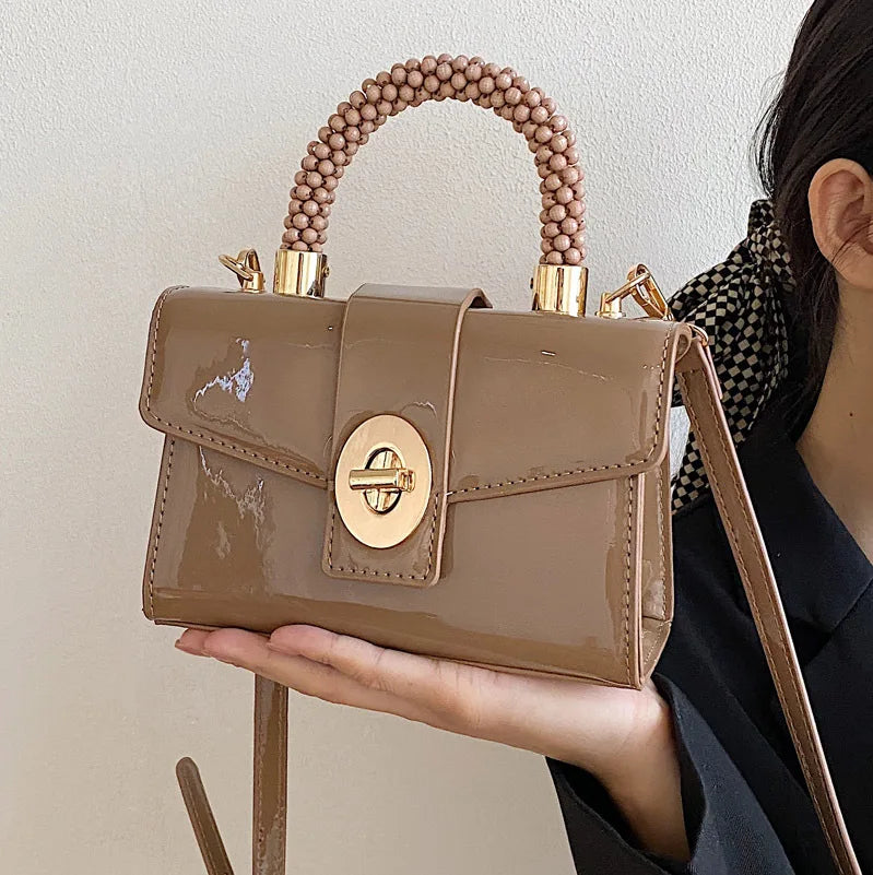 Women High Shoulder Bag Crossbody Bag Patent Leather Purse Tote Pack Bolsa