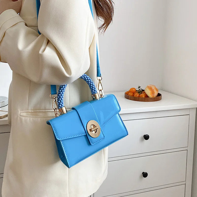 Women High Shoulder Bag Crossbody Bag Patent Leather Purse Tote Pack Bolsa