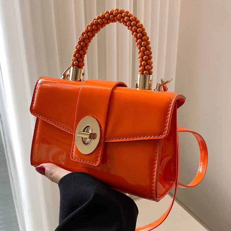 Women High Shoulder Bag Crossbody Bag Patent Leather Purse Tote Pack Bolsa