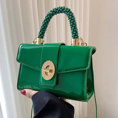 Women High Shoulder Bag Crossbody Bag Patent Leather Purse Tote Pack Bolsa