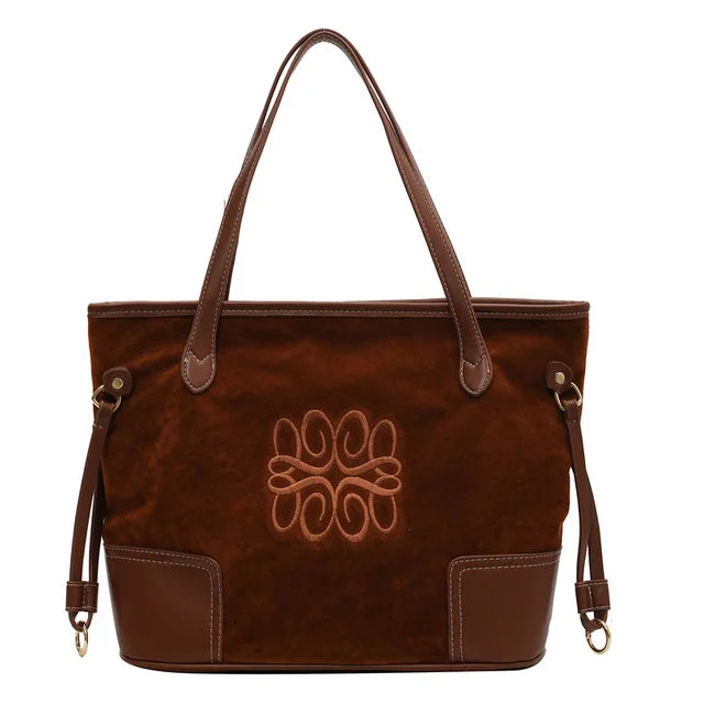 Retro Brown Crossbody Tote Bags Bucket Clutch Bag
