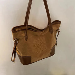 Retro Brown Crossbody Tote Bags Bucket Clutch Bag