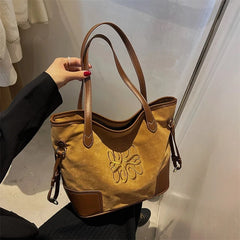 Retro Brown Crossbody Tote Bags Bucket Clutch Bag