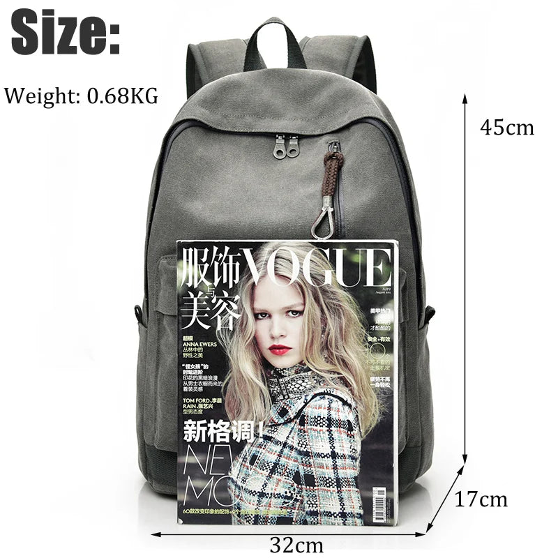 Canvas Backpacks Large Capacity School Bags For Teenager Boys Girls