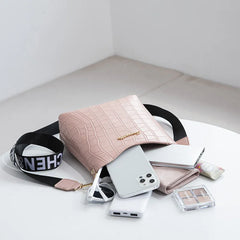 Crocodile Pu Leather Women Messenger Bag Crossbody Shoulder Handbags