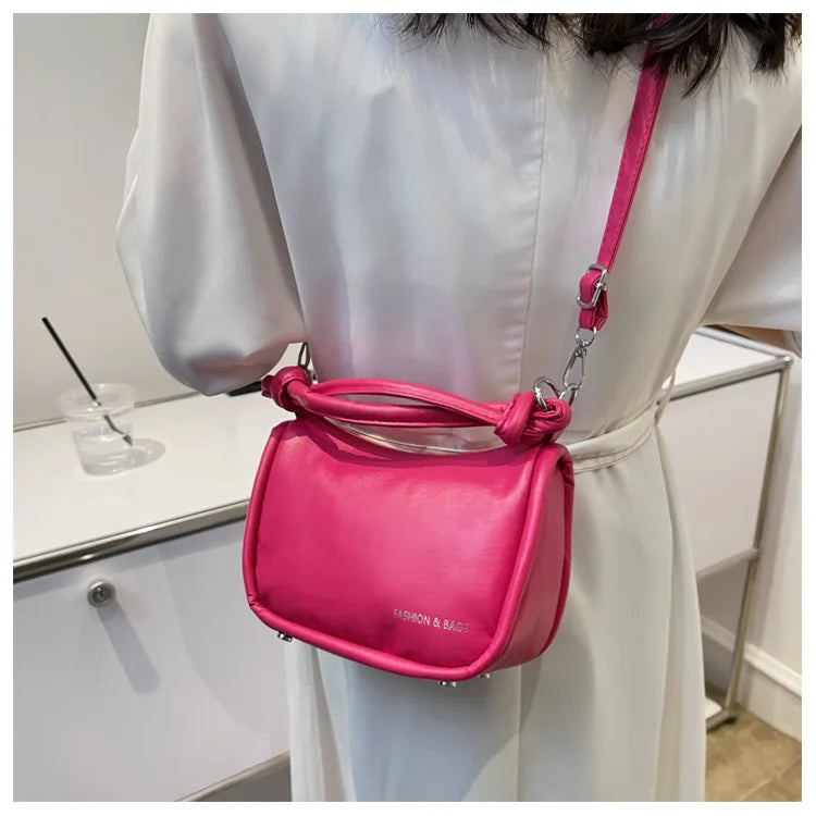 Women Messenger Bags PU Leather Handbag Shoulder Bag Crossbody Handbags Pink