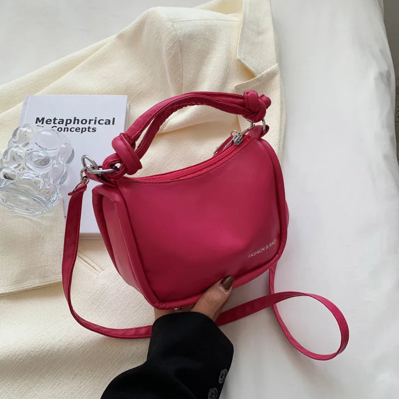 Women Messenger Bags PU Leather Handbag Shoulder Bag Crossbody Handbags Pink