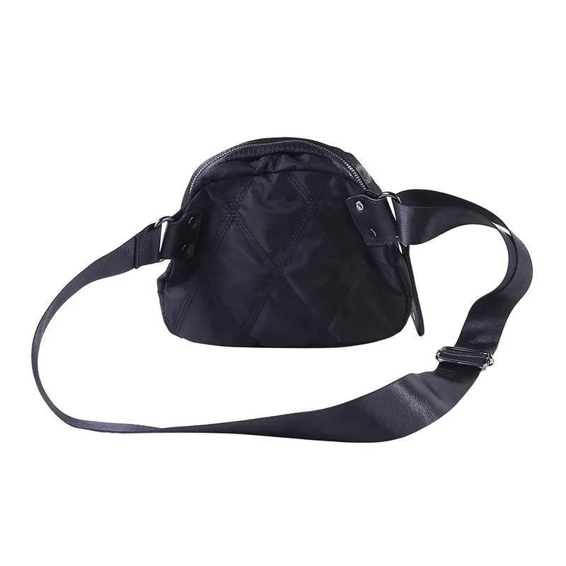 Women Nylon Quilted Handbag Lady Winter Smart Phone Crossbody Bag