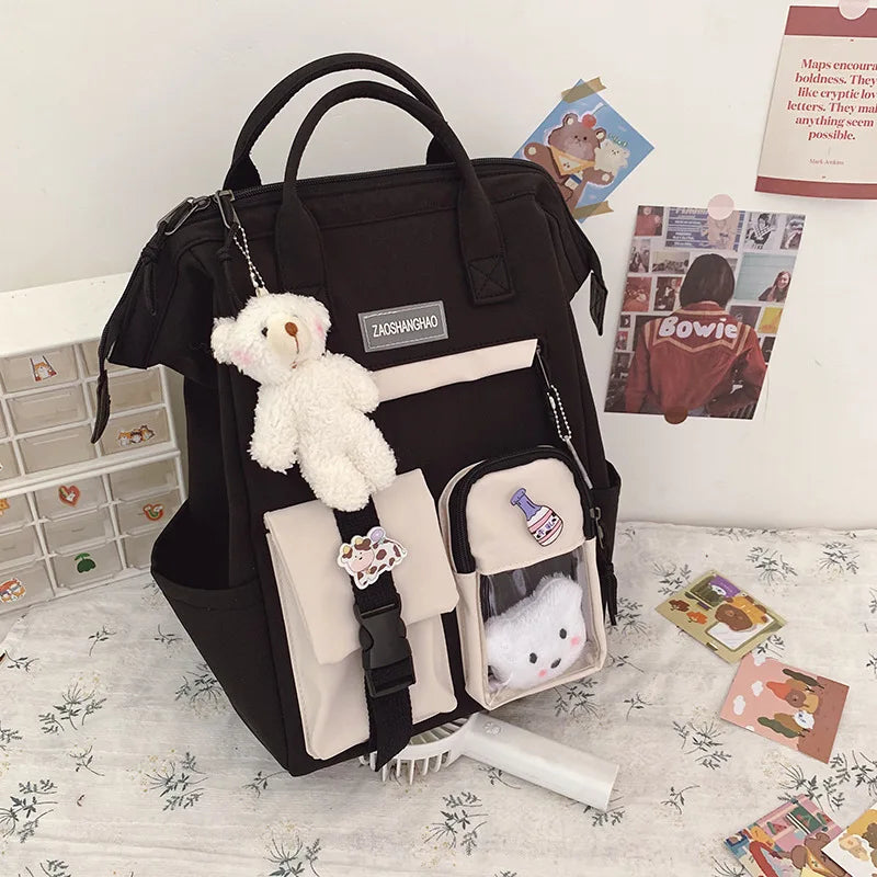 Purple Backpack For Teenage Girls Waterproof School Bags Ladies Casual Travel