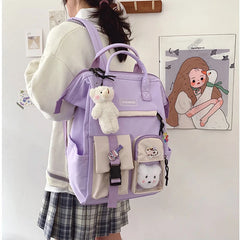 Purple Backpack For Teenage Girls Waterproof School Bags Ladies Casual Travel