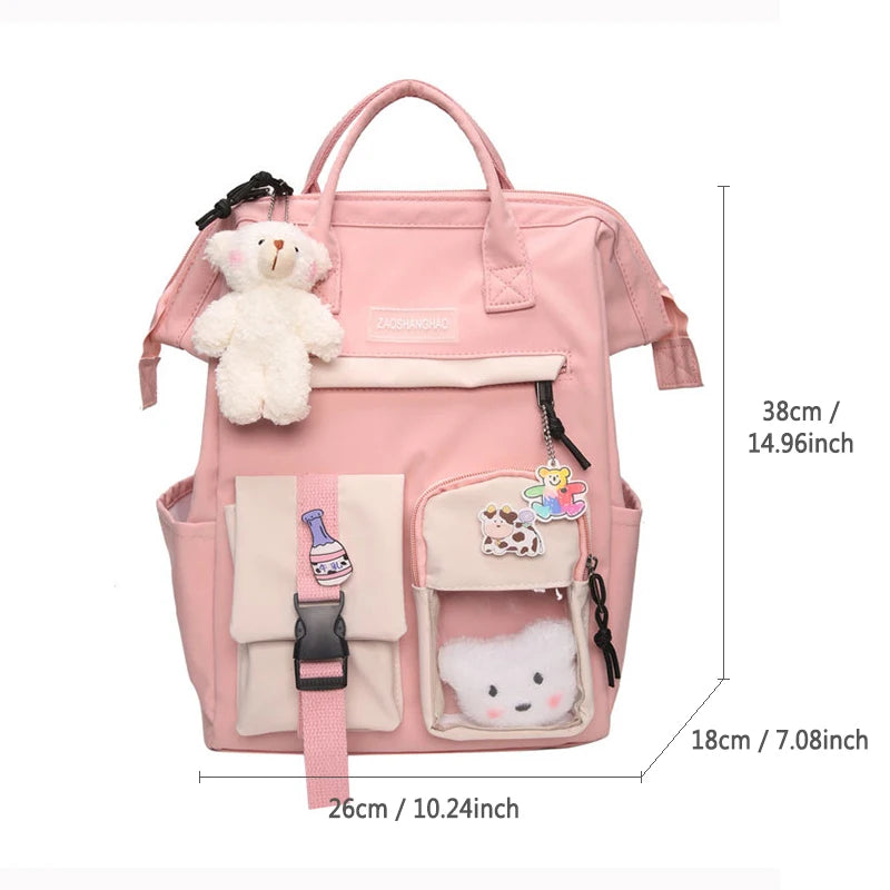 Purple Backpack For Teenage Girls Waterproof School Bags Ladies Casual Travel