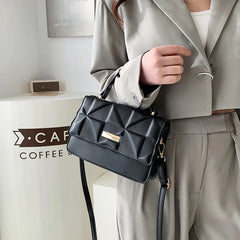 Women PU Leather Tote Crossbody Bag Set Plaid Shoulder Bag