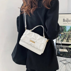 Women PU Leather Tote Crossbody Bag Set Plaid Shoulder Bag