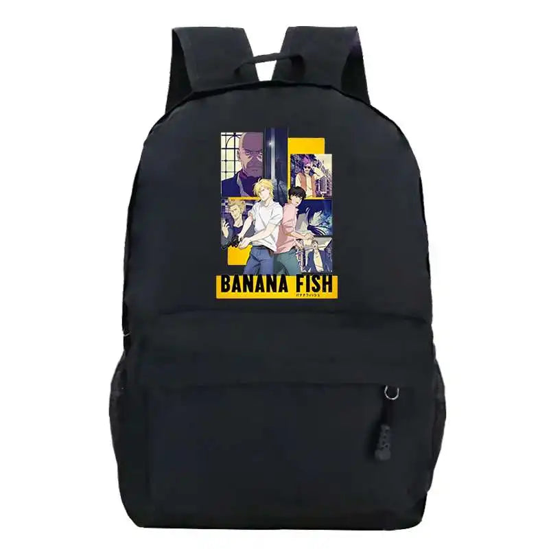 Women School Backpack Banana Fish Bagpack Female Anti Theft Rucksack