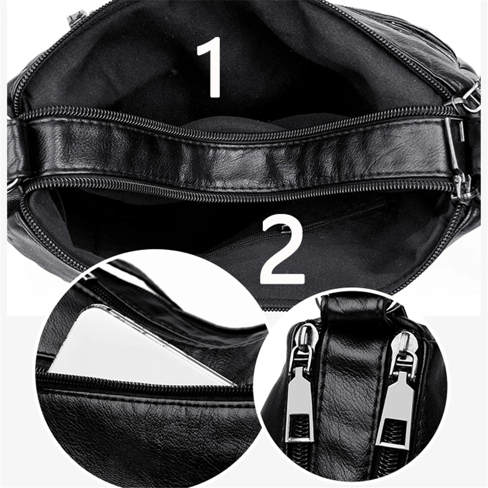 Leather Shoulder Bag for Women Crossbody Handbag