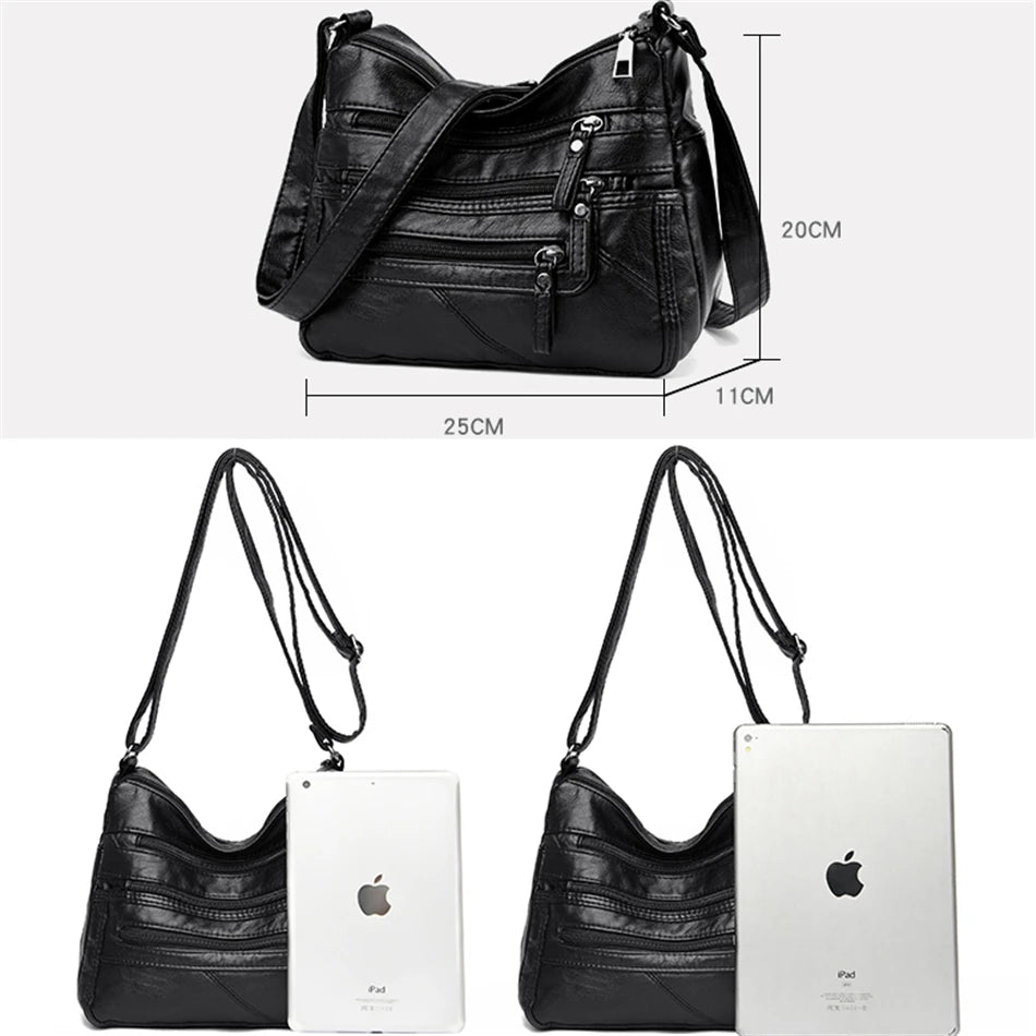 Leather Shoulder Bag for Women Crossbody Handbag
