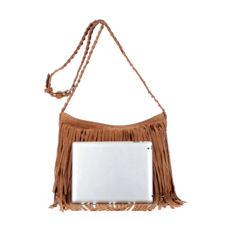 Women Shoulder Crossbody Bag Tassel Solid For Mobile Phone Money Keys