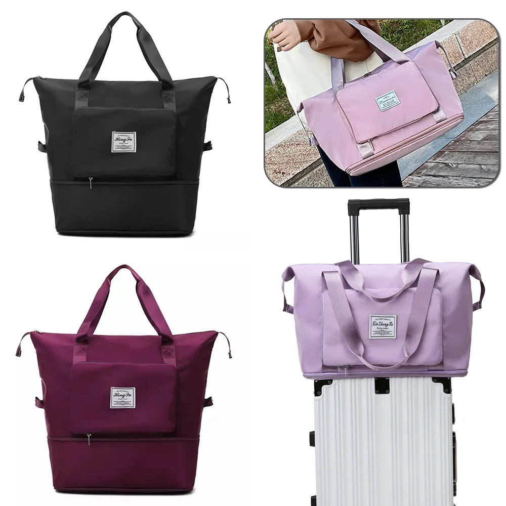 Women Shoulder Travel Bag Luggage Gym Yoga Sport Large Capacity Duffle Tote