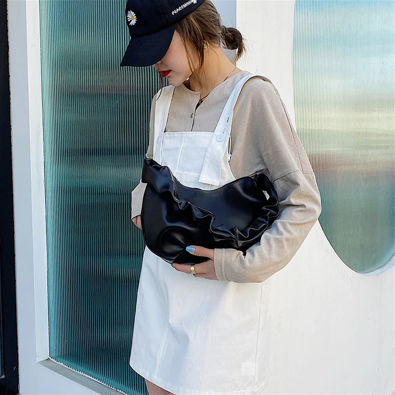 Cloud Shoulder Bag Soft Leather Tote Purse for Women