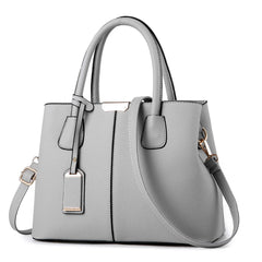 Solid Style Leather Handbag Large Capacity Shoulder Messenger Pack