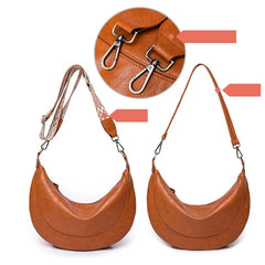 Women Solid PU Crossbody Bag with Guitar Strap Vegan Shoulder Messenger Satchels