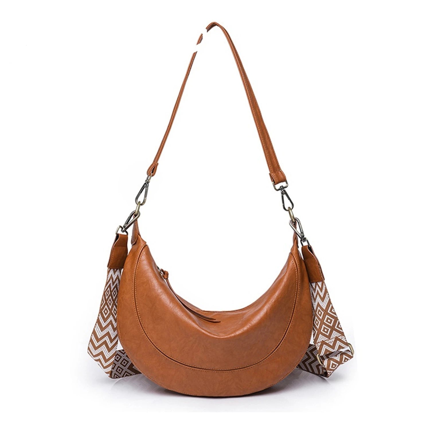 Women Solid PU Crossbody Bag with Guitar Strap Vegan Shoulder Messenger Satchels