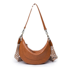 Women Solid PU Crossbody Bag with Guitar Strap Vegan Shoulder Messenger Satchels