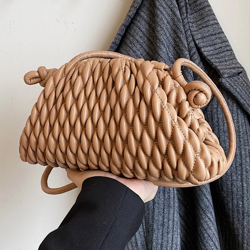Vintage Folds Phone Pouch Leather Crossbody Bag Soft Clutch Shoulder Bag