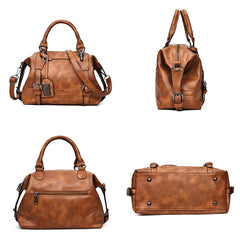 Vintage Leather Shoulder Bag Casual Tote Travel Bag