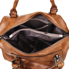 Vintage Leather Shoulder Bag Casual Tote Travel Bag