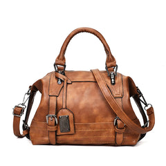 Vintage Leather Shoulder Bag Casual Tote Travel Bag
