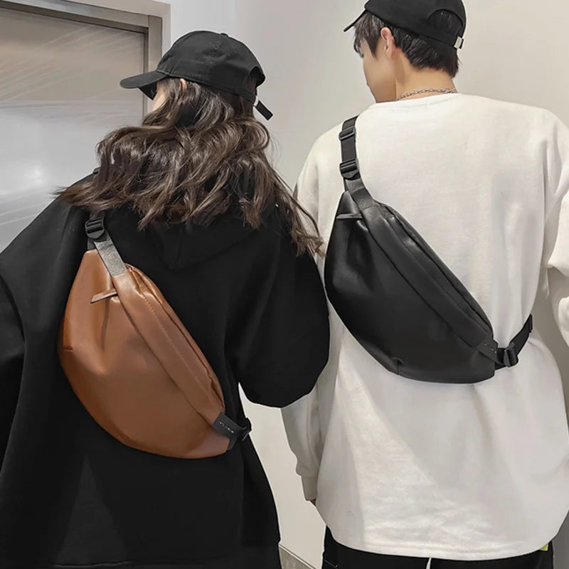 Women Waist Packs Leather Fanny Letter Belt Bags High Shoulder