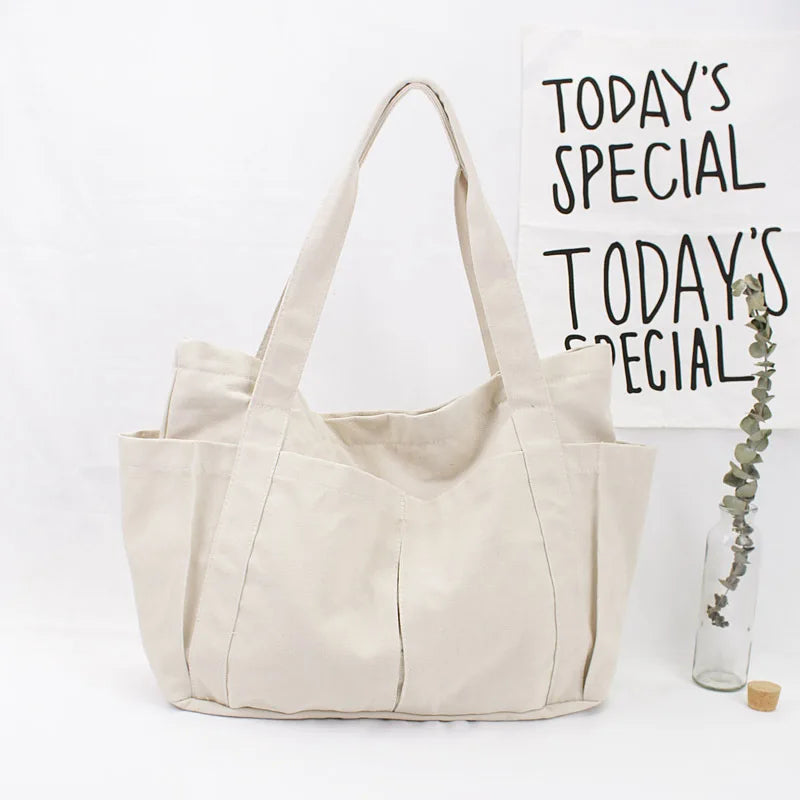 Women Canvas Bag Large Tote Handbags Student Shoulder Bags Sac A Main Femme