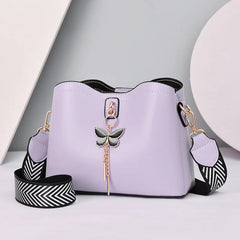 Women Handbag Butterfly Tassel PU Leather Messenger Bags Ladies Crossbody