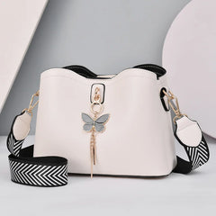 Women Handbag Butterfly Tassel PU Leather Messenger Bags Ladies Crossbody