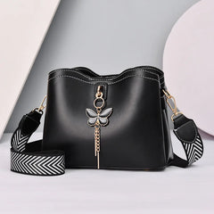 Women Handbag Butterfly Tassel PU Leather Messenger Bags Ladies Crossbody