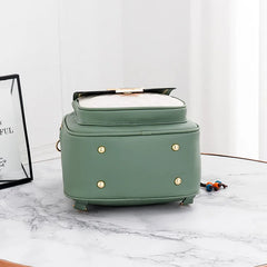 Women's PU Leather Backpack Schoolbag Girls Shoulder Bag
