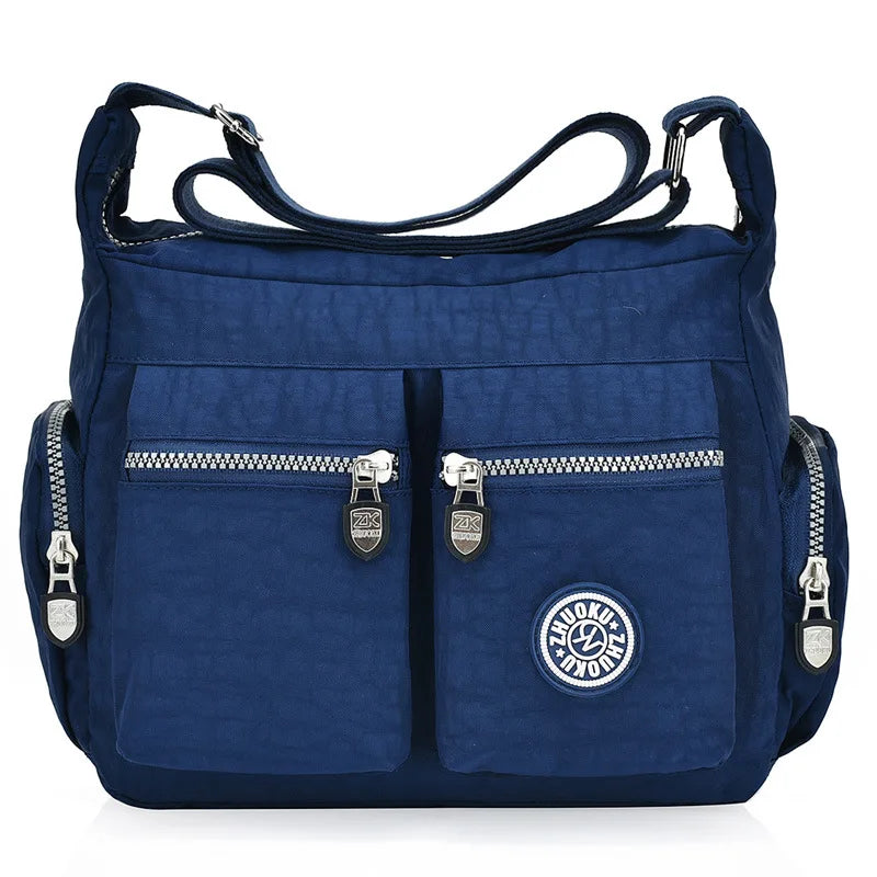 Waterproof Women's Messenger Bag Zipper Nylon Travel Cross Bag