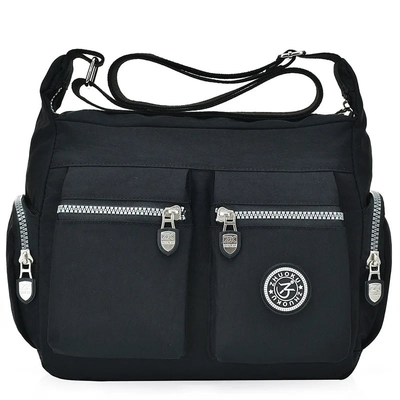 Waterproof Women's Messenger Bag Zipper Nylon Travel Cross Bag