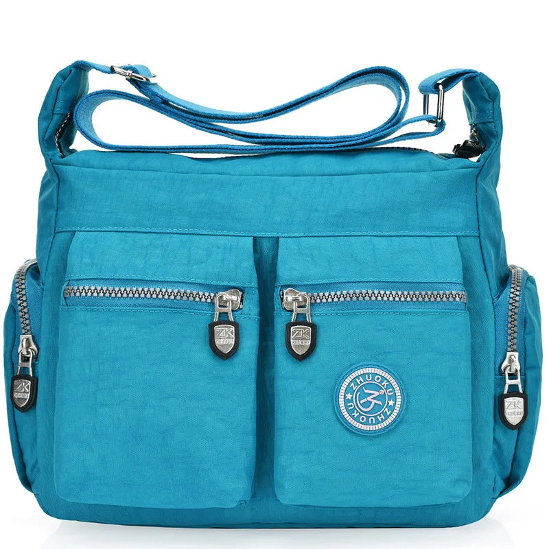 Waterproof Women's Messenger Bag Zipper Nylon Travel Cross Bag