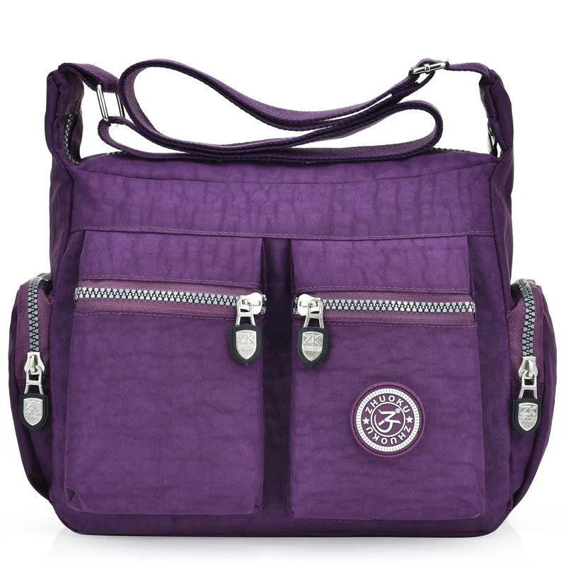 Waterproof Shoulder Cross Body Bags Zipper Nylon Cross Travel Women's Messenger