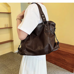 Women's Large-capacity Shoulder Bag Messenger Bag Casual Tote Bucket Bag