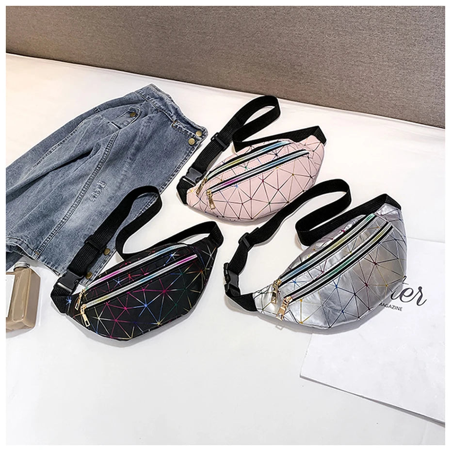 Women's Rock and Roll Flashing Lattice Waist Pack
