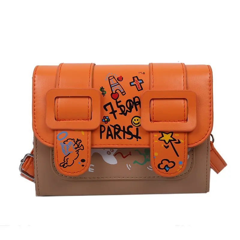Graffiti Shoulder Bag PU Leather Messenger Bag