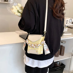 Women's PU Leather Messenger Bag Magnetic Buckle Square Bag