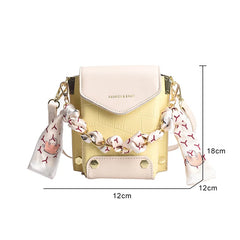 Women's PU Leather Messenger Bag Magnetic Buckle Square Bag
