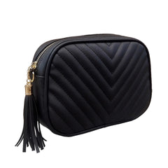 Women's PU Leather Chain Crossbody Bag Tassel Shoulder Bag